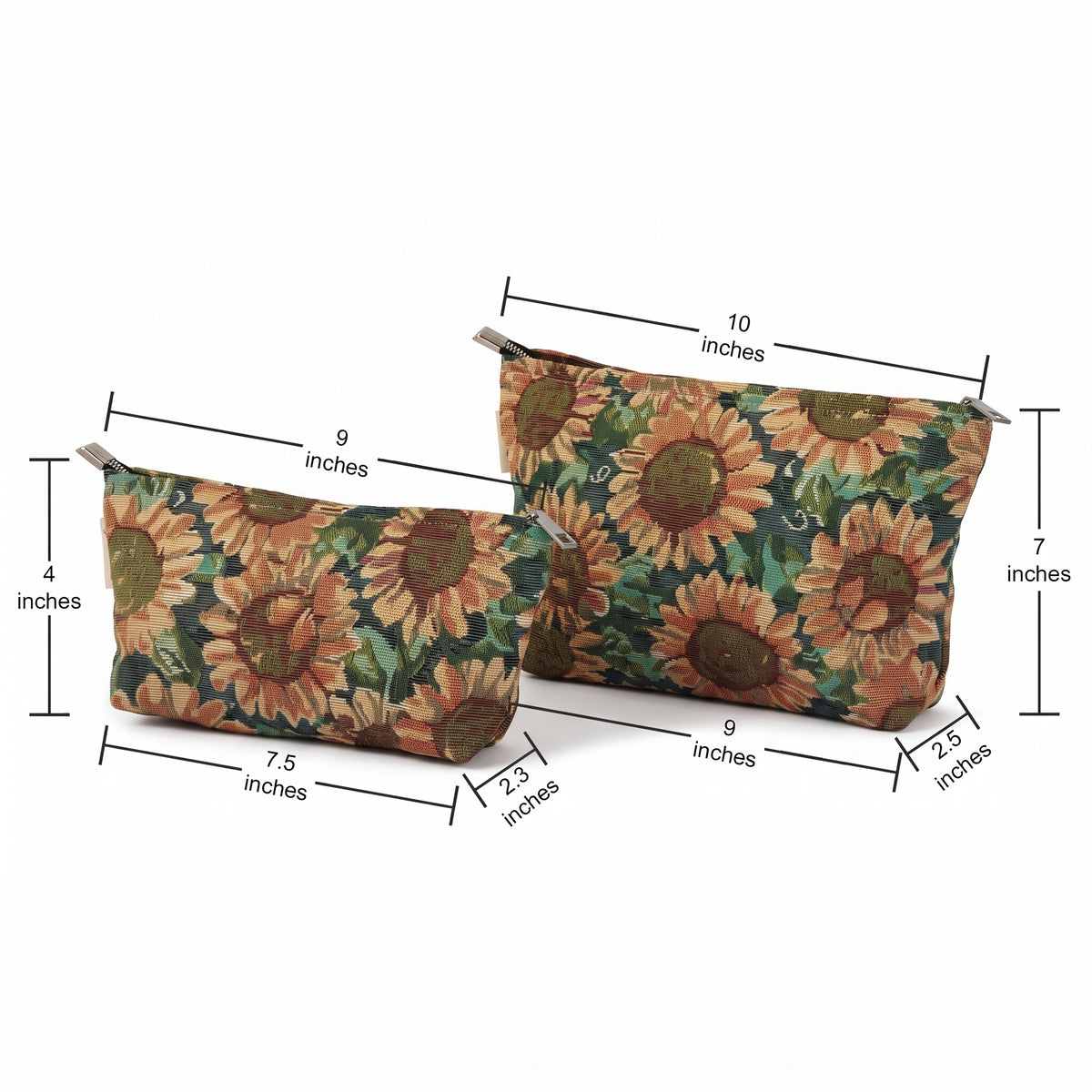 Sunflower Garden Toiletry / Makeup Bag - Travel-Friendly Cosmetic Bag