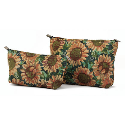 Sunflower Garden Toiletry / Makeup Bag - Travel-Friendly Cosmetic Bag