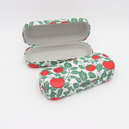 Tomato Pattern Glasses Case – Hard Shell Eyeglass Box with Soft Lining