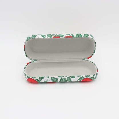 Tomato Pattern Glasses Case – Hard Shell Eyeglass Box with Soft Lining