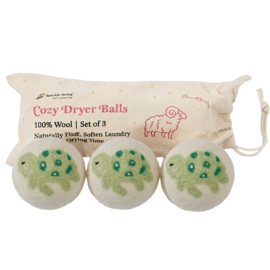 Turtle Wool Laundry Dryer Balls – Set of 3