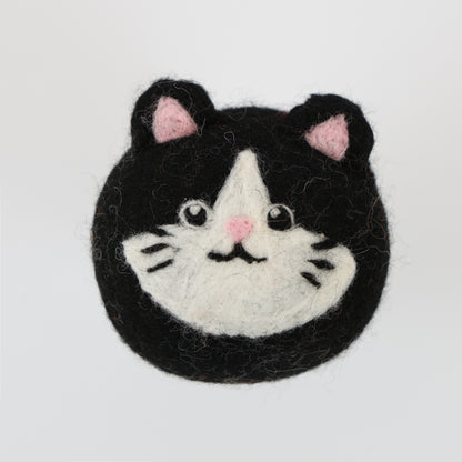 Tuxedo Cat Wool Dryer Balls with 3D Ears – Set of 3