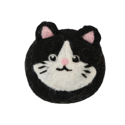 Tuxedo Cat Wool Dryer Balls with 3D Ears – Set of 3