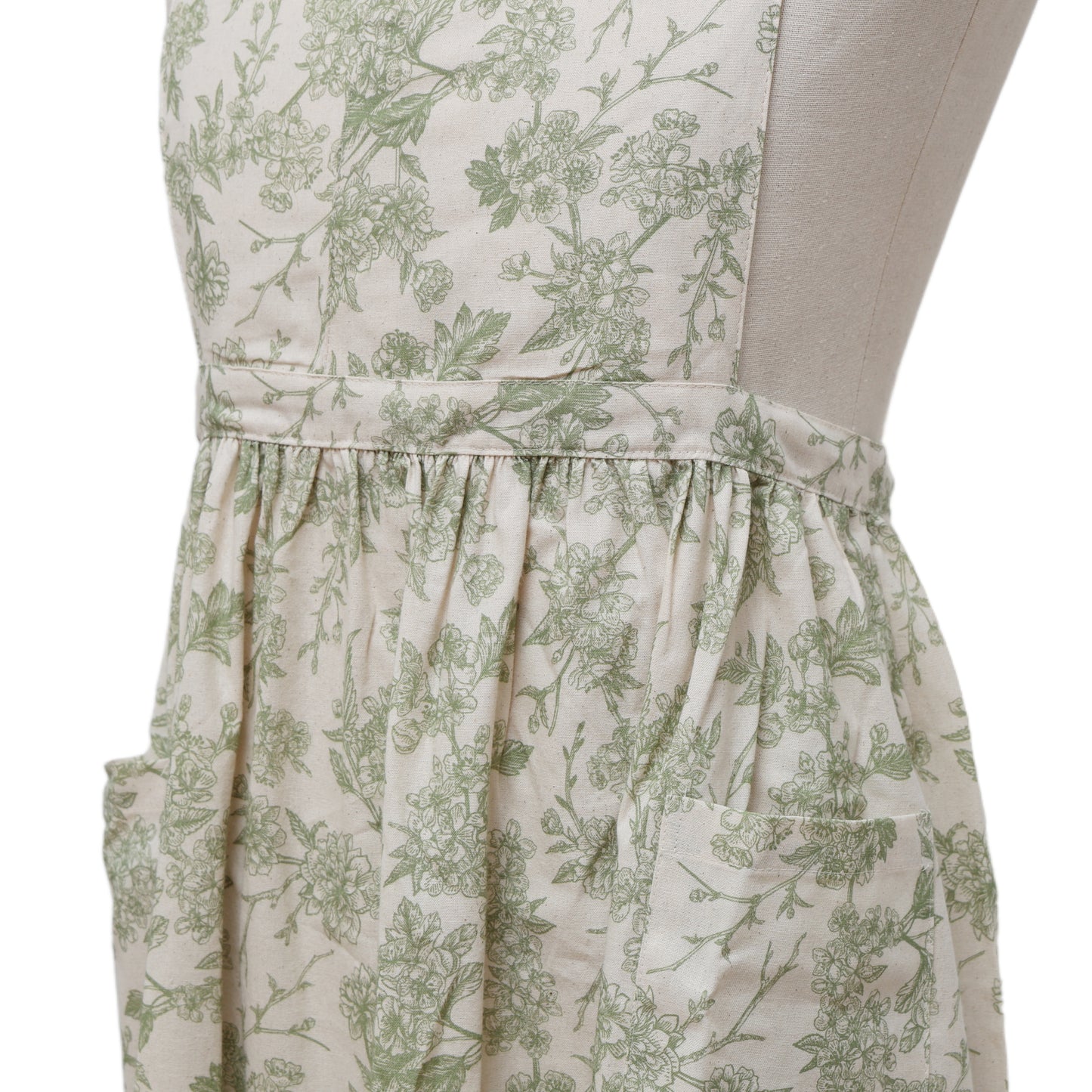 Vintage Botanical Garden Toile Apron - Sage Green