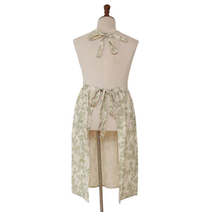 Vintage Botanical Garden Toile Apron - Sage Green