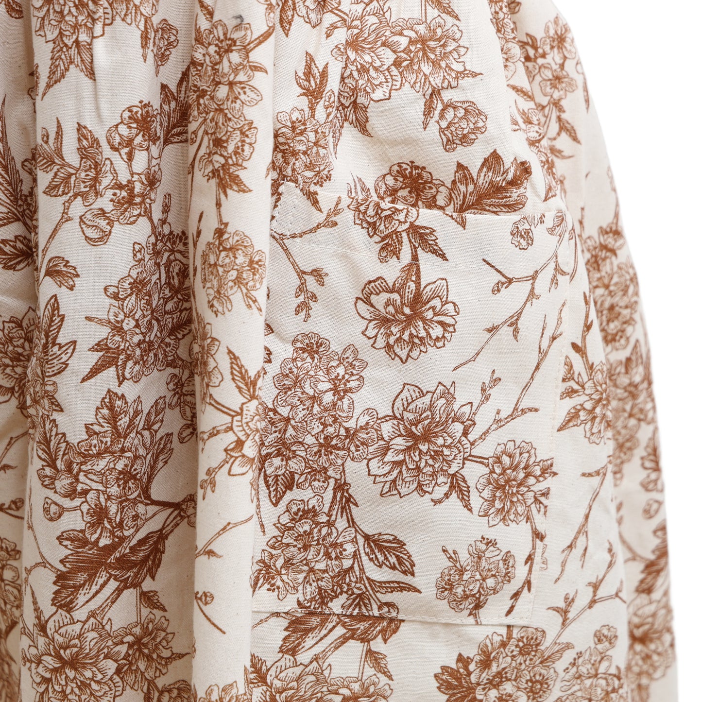 Vintage Botanical Garden Toile Apron - Rust Brown