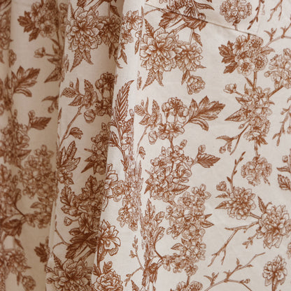 Vintage Botanical Garden Toile Apron - Rust Brown