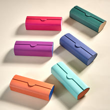 Load image into Gallery viewer, Vintage-Inspired Magnetic Glasses Case: Retro Cylindrical Design for Stylish Eyewear Protection (Stone Blue)
