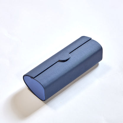 Vintage-Inspired Magnetic Glasses Case: Retro Cylindrical Design for Stylish Eyewear Protection (Stone Blue)