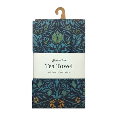 William Morris Birds Tea Towels – Set of 2 | 100% Cotton Botanical Dish Towels