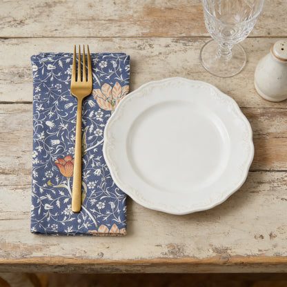 William Morris Medway Napkins – Set of 4 | 100% Cotton Reusable Floral Dinner Napkins