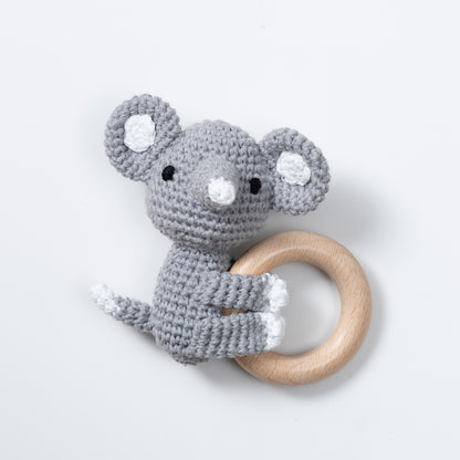 Wooden Baby Rattle Crochet Toy - Koala