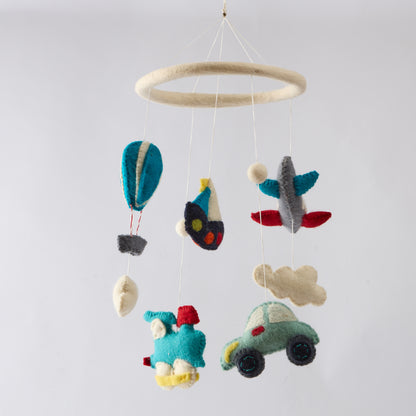 Wool Felt Baby Mobile For Crib Children's & Nursery Room - Balloon