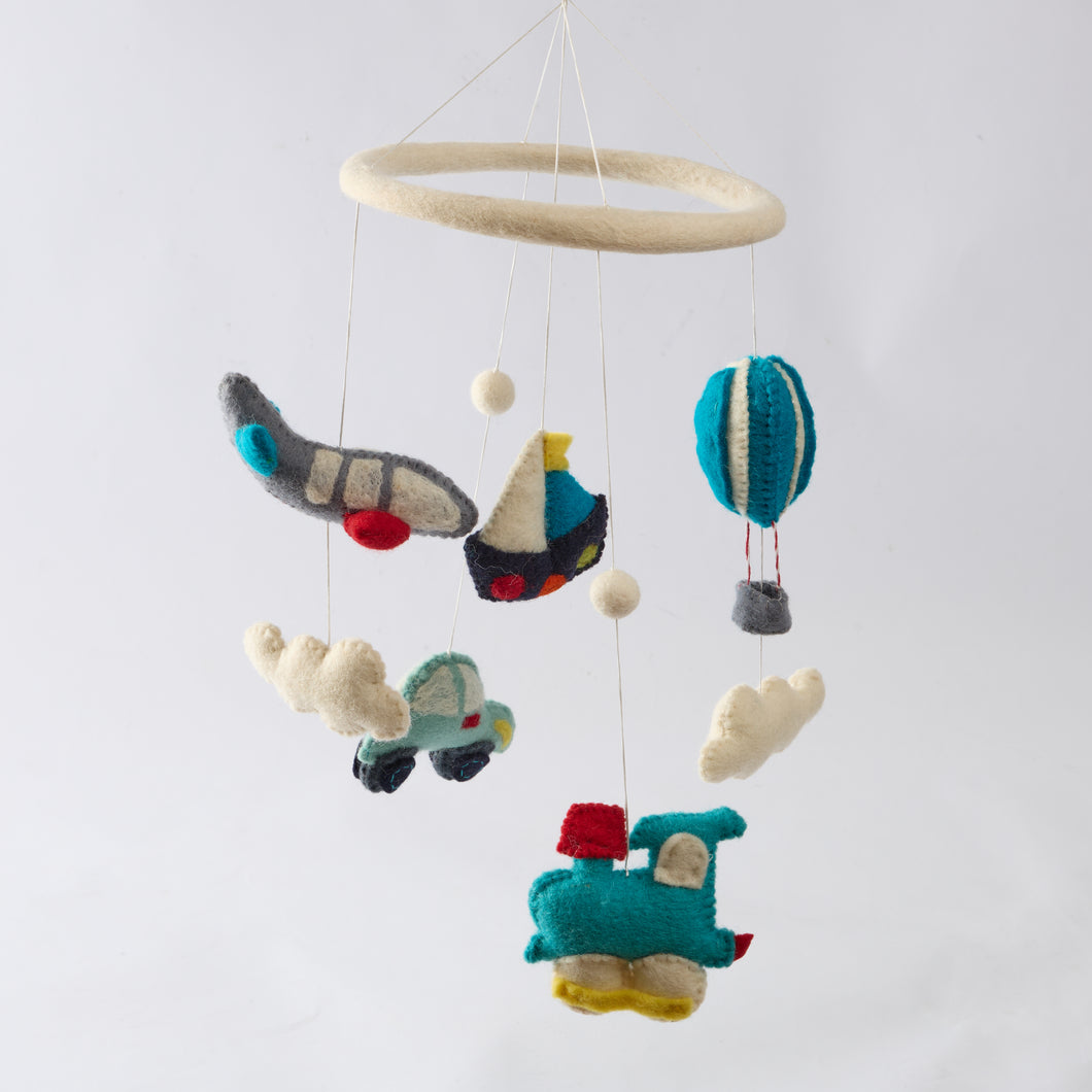 Wool Felt Baby Mobile For Crib Children's & Nursery Room - Balloon