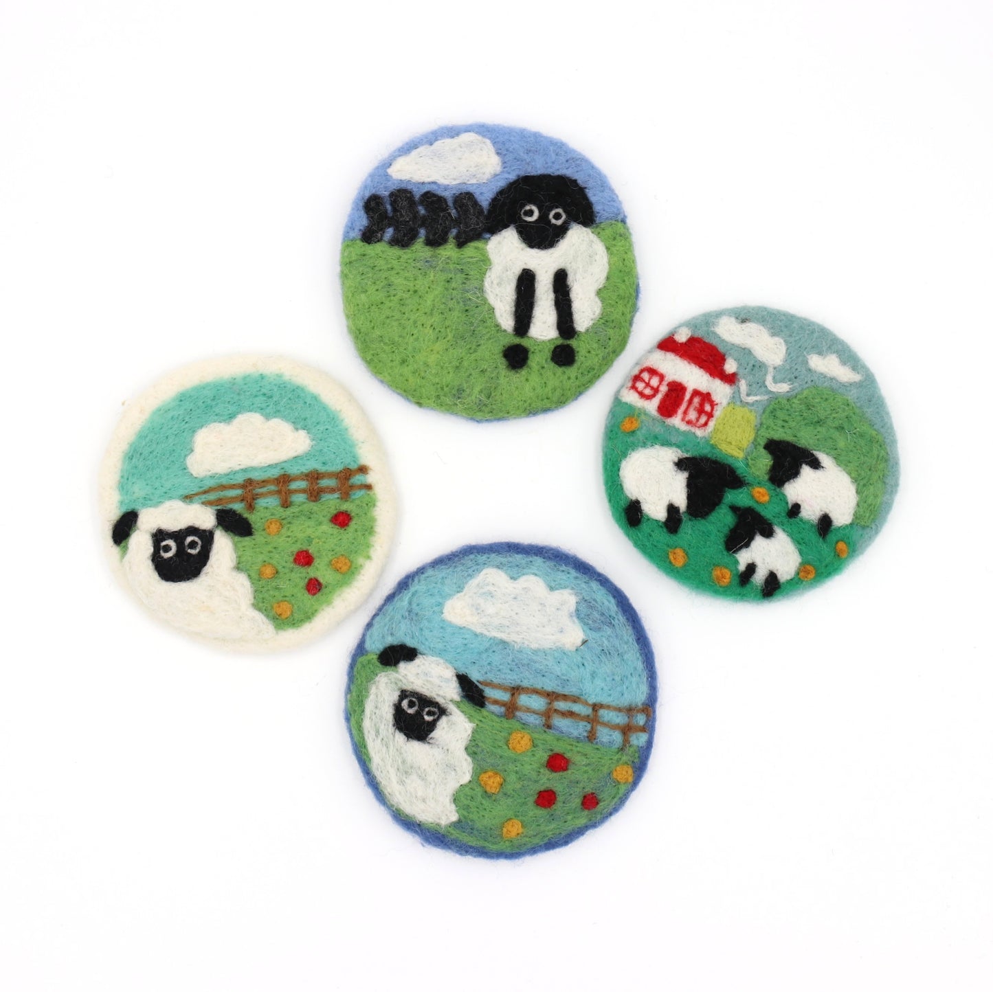 Wool Felt Coaster – Sheep, Seahorse, Crab & Save the Planet Drink Coasters