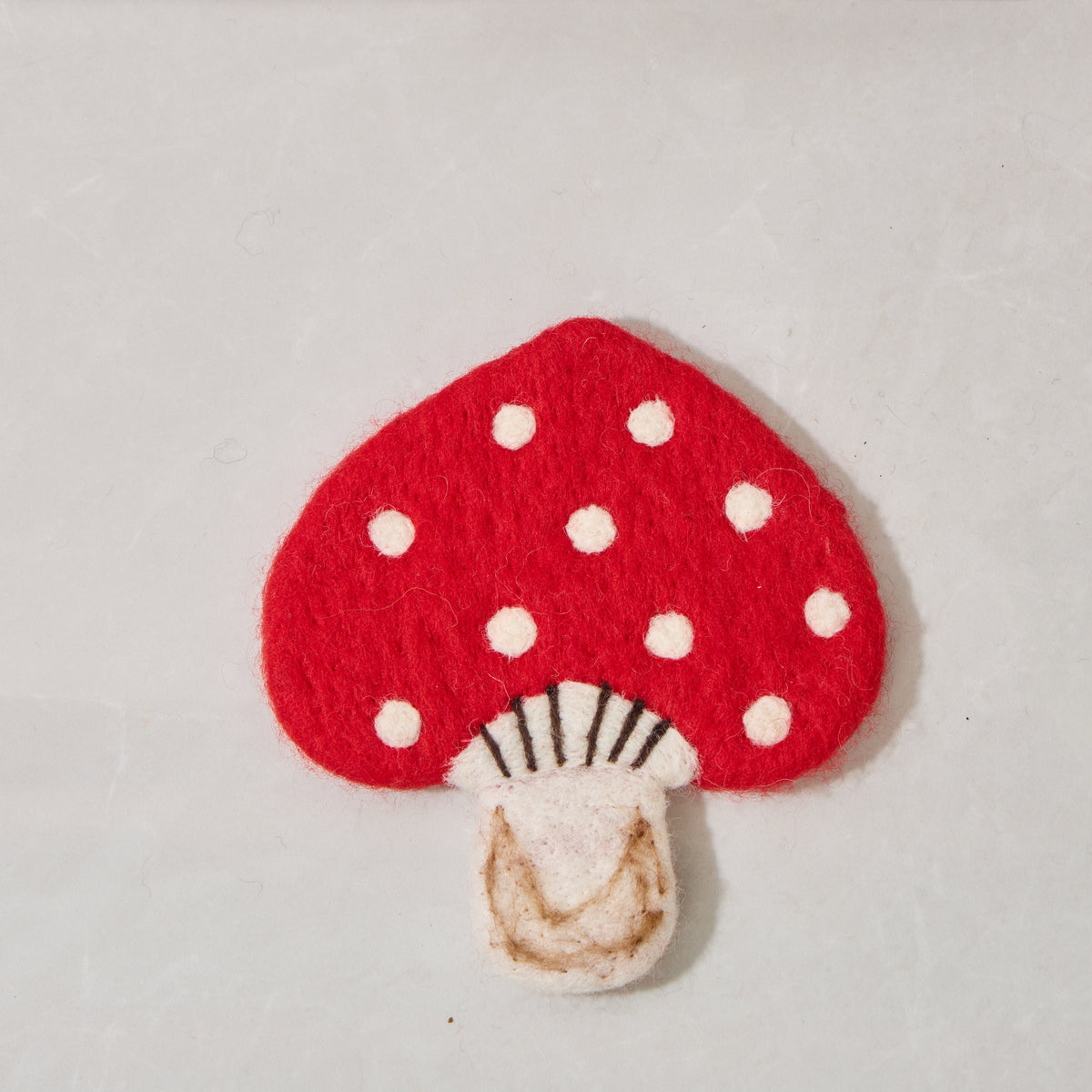 Wool Felt Coffee Cup Mug Table Mat Coasters - Mushroom