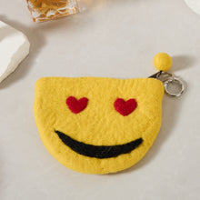 Load image into Gallery viewer, Wool Felt pouch Hand Carry Coin Purse - Smile Wallet
