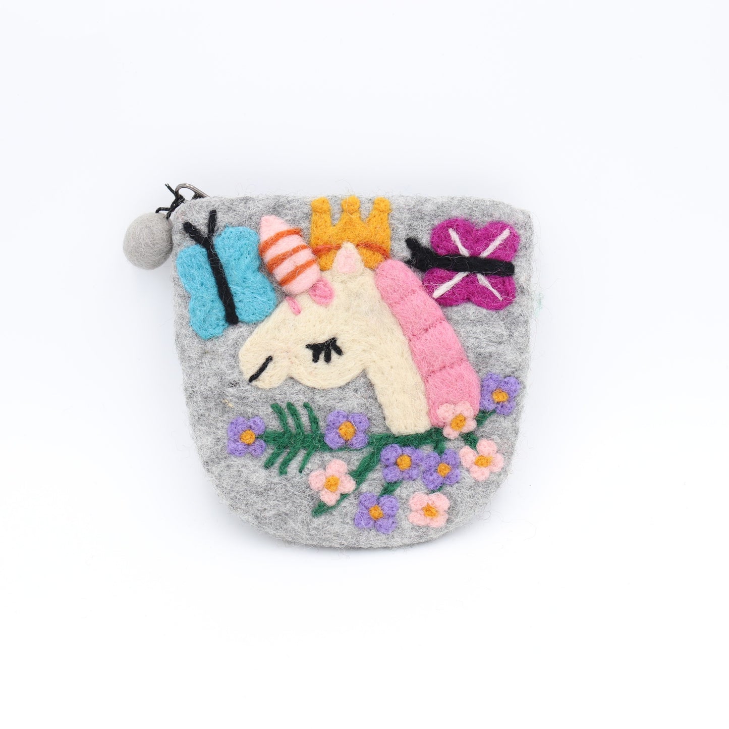 Royal Meadow Unicorn Wool Felt Coin Purse