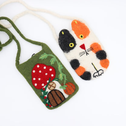 Wool Felt Crossbody Bags – Mushroom Cottage & Calico Cat