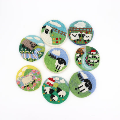 Wool Felt Coaster – Farm Sheep Drink Coasters