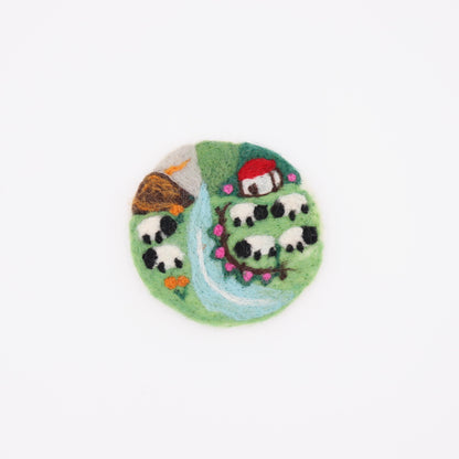 Wool Felt Coaster – Farm Sheep Drink Coasters