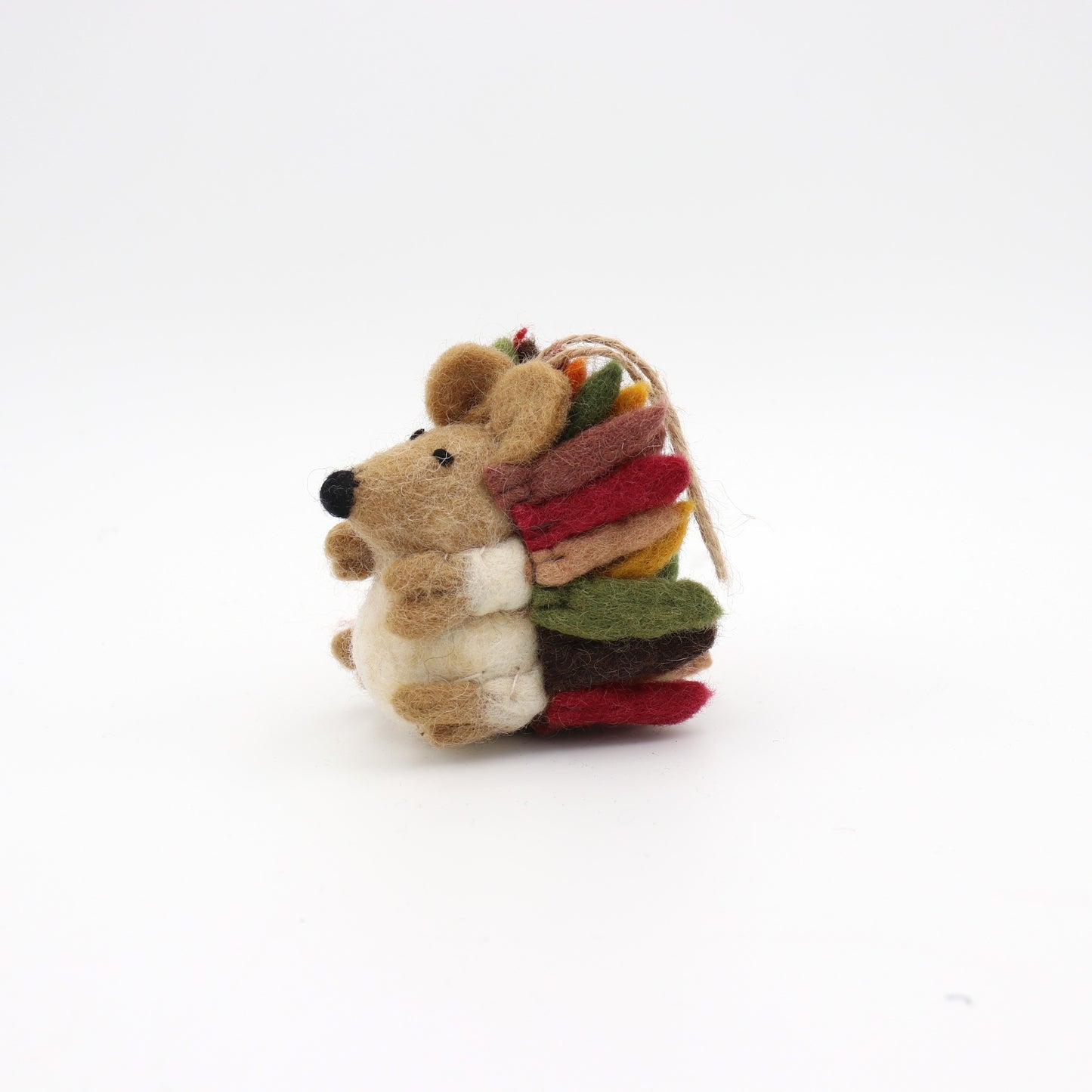 Wool Felt Hedgehog Ornament – Handmade in Nepal