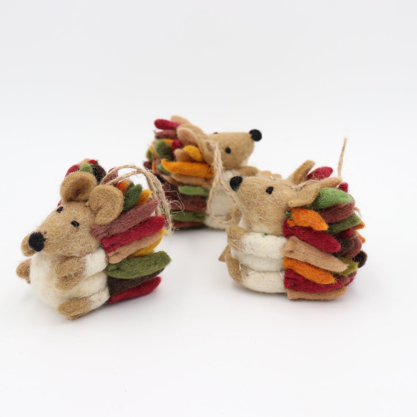 Wool Felt Hedgehog Ornament – Handmade in Nepal