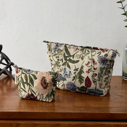 Botanical Floral Toiletry Bag - Travel-Friendly Cosmetic Bag