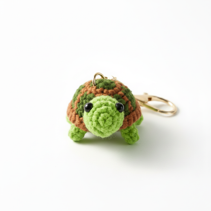 Hand-Crochet Turtle Keychain for a Peaceful Touch