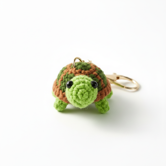 Hand-Crochet Turtle Keychain for a Peaceful Touch