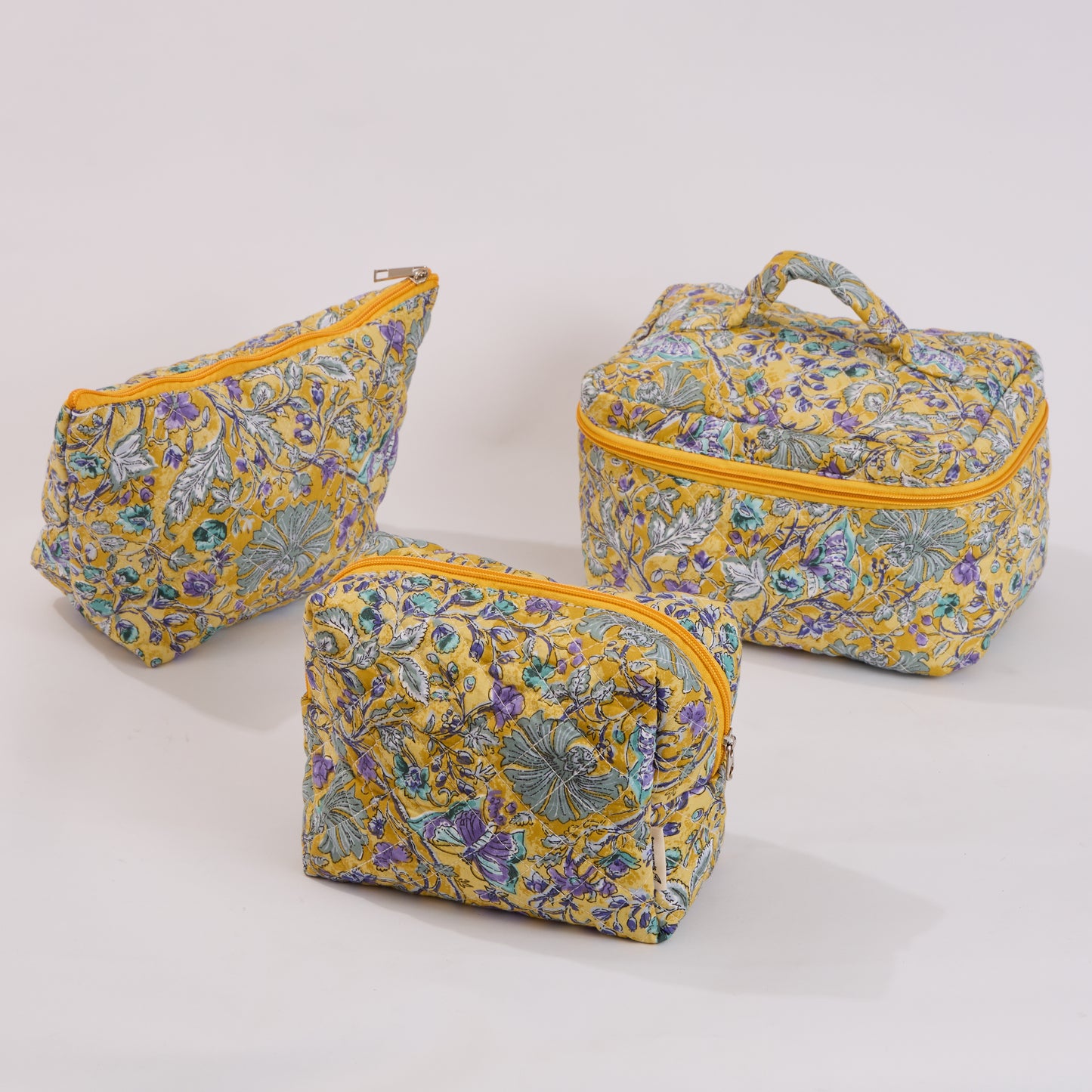 Watercolor Butterfly Quilted Makeup Bag - Small Pouch Travel Toiletry Organizer