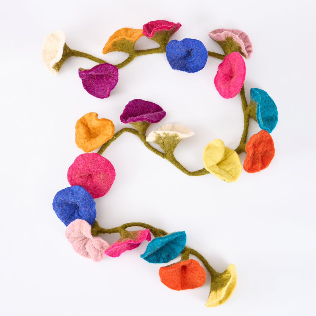 Handmade Wool Felt Flower Garland - Morning Glory