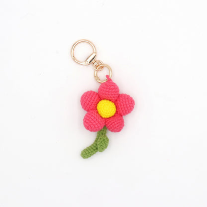 Handmade Crochet Flower Keychain – Cute Floral Bag Charm