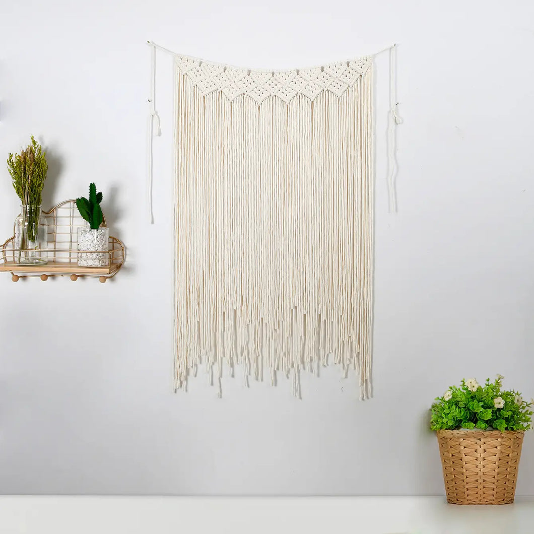 Hand Woven Tapestry Macrame Curtain Tassel Wall Hanging