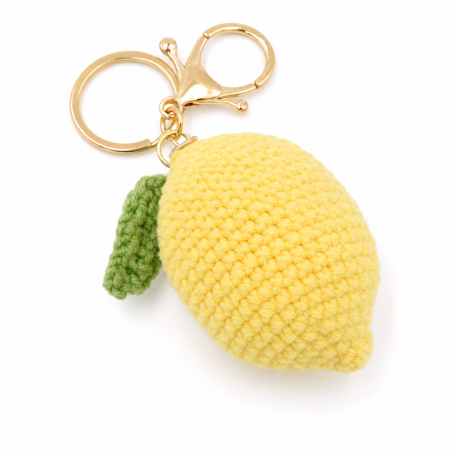 Hand-Crochet Lemon Keychain - Cute Citrus Charm