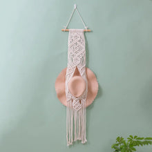 Load image into Gallery viewer, Handcrafted Macramé Hat Organizer for Stylish Wall Display - Diamond
