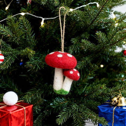 Felt Toadstool Mushroom Ornament – Woodland Holiday Decor