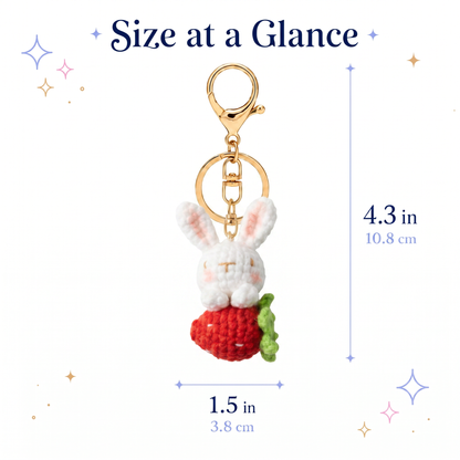 Hand-Crochet Bunny Yarn Keychain for a Hoppy Day