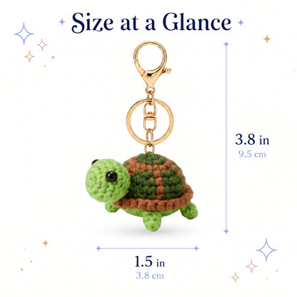 Hand-Crochet Turtle Keychain for a Peaceful Touch