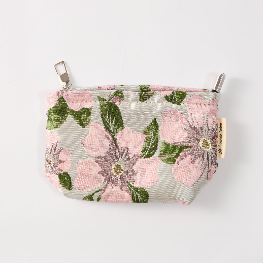 Pink Camellia Toiletry Bag - Travel-Friendly Cosmetic Bag