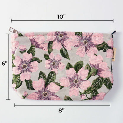Pink Camellia Toiletry Bag - Travel-Friendly Cosmetic Bag