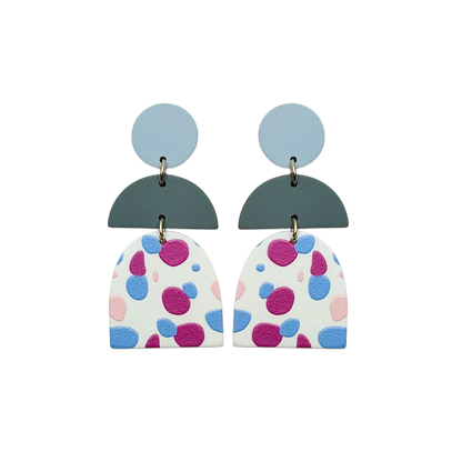 Stacked Acrylic Earrings - Confetti Curve