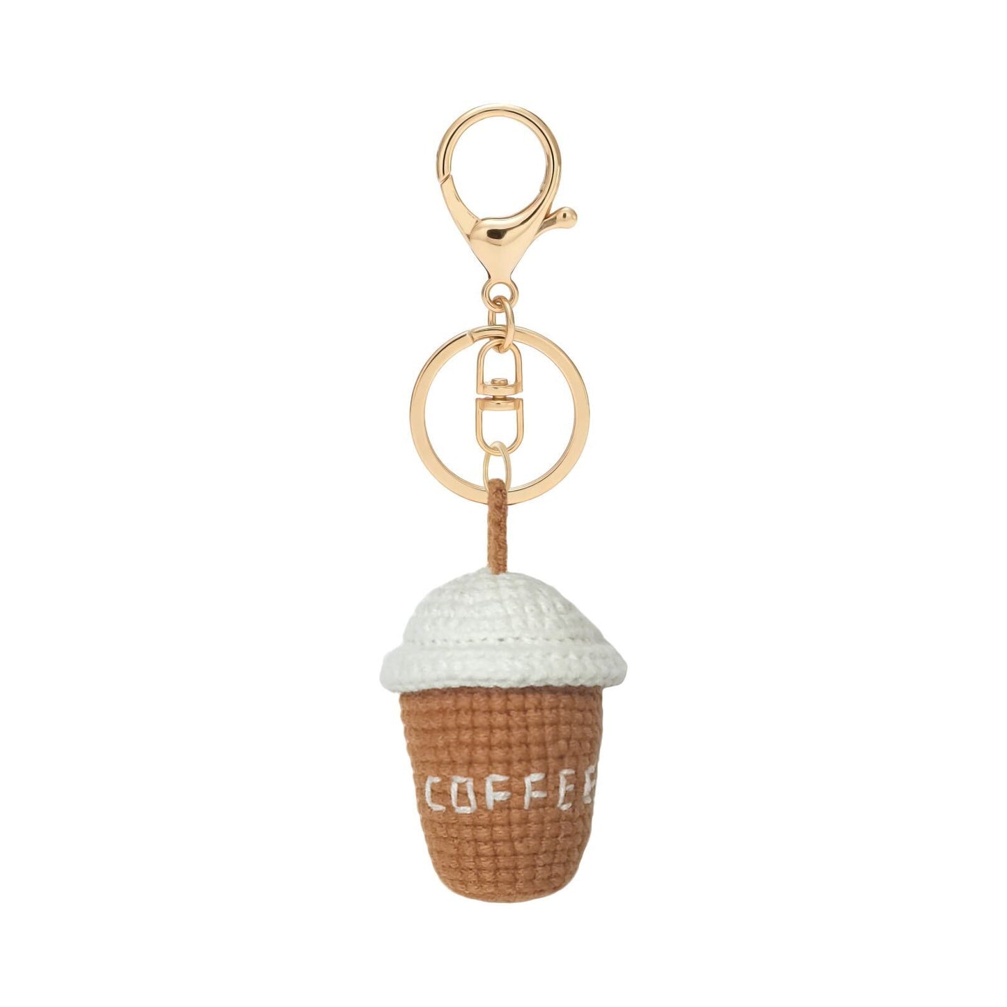 Hand-Crochet Coffee Cup Yarn Keychai
