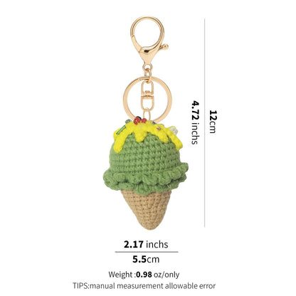 Hand-Crochet Ice Cream Keychain