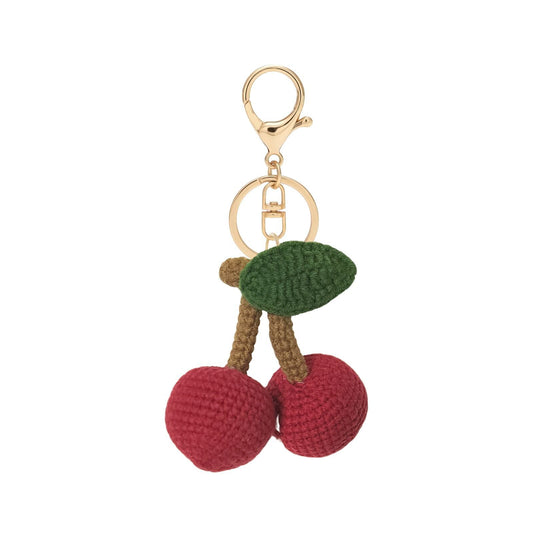 Hand-Crochet Cherry Keychain
