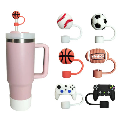 10mm Game Silicone Straw Top Cover for Tumblers