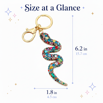 Colorful Rhinestone Snake Keychain – Sparkly Bag Charm