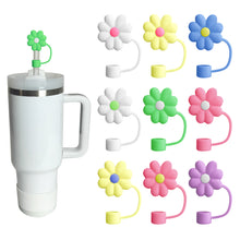 Load image into Gallery viewer, 10mm Flower Silicone Straw Top Cover for Stanley 30 &amp; 40oz Tumblers
