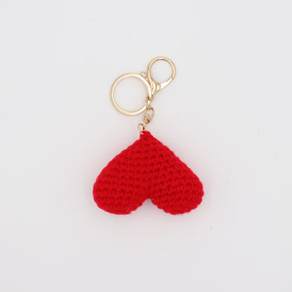 Heart in Hand: Knitted Red Heart Keychain