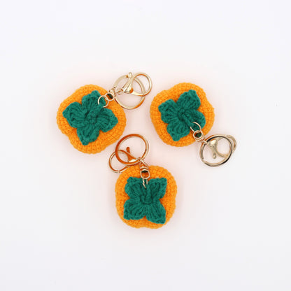 Zesty Charm: Handmade Orange Bell Pepper Keychain